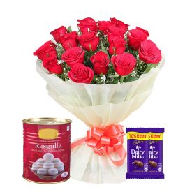 Roses & Chocolate With Rasgulla